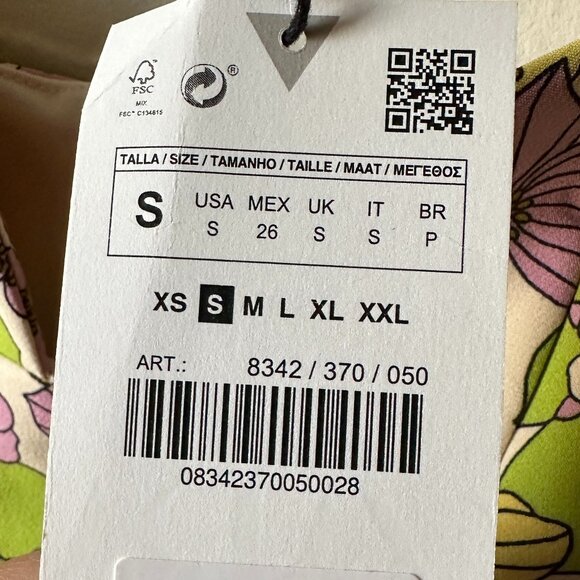 Zara Strapless Floral Mini Dress Summer Size Small - Picture 5 of 5
